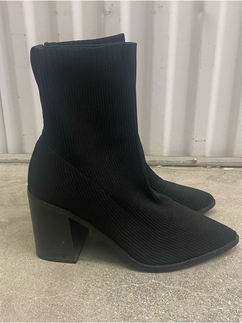 Steven by Steve Madden Women’s Black Stretch Knit Sock Ankle Booties, Size 9